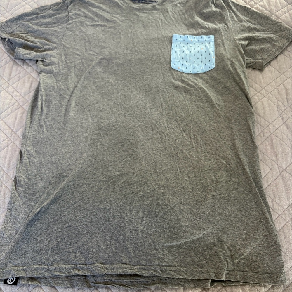 Gray Blue Moon T-Shirt with Blue Pocket